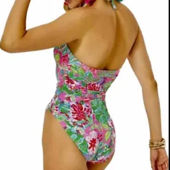 NWT Lilly Pulitzer Ledger Journey To Jungle Floral Halter One Piece Swimsuit - Picture 4 of 8